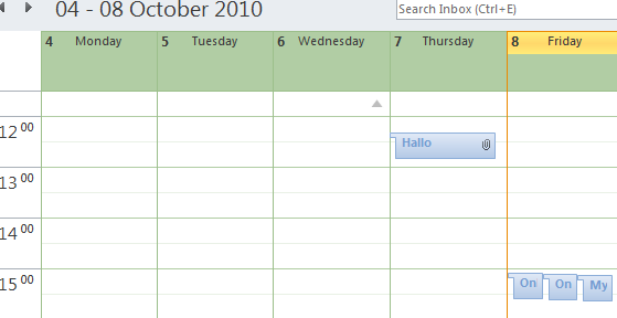 Custom Outlook calendar view