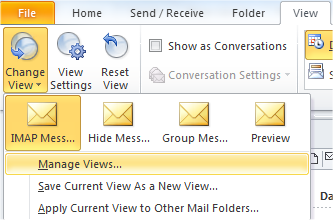 Creating the view for the Outlook folder
