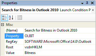 Getting the Outlook bitness (OLBIT):