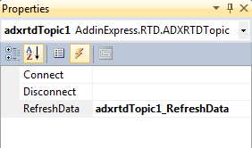 Adding an event handler for the RefreshData event