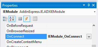 Generating a new event handler for the OnConnect event
