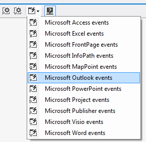 Adding a new ADXOutlookAppEvents component onto your AddinModule's designer surface