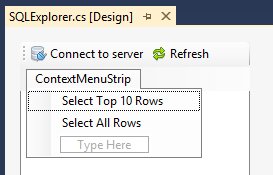 Adding a new ContextMenuStrip component with two menu items to the task pane
