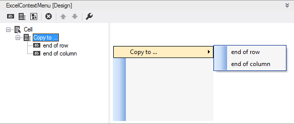 Designing a custom Excel context menu in Visual Studio