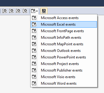Microsoft Excel Events component