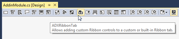 Add a new Ribbon Tab component to the Add-in module.