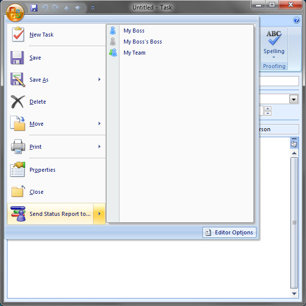 Outlook 2007 inspector with a custom Office button