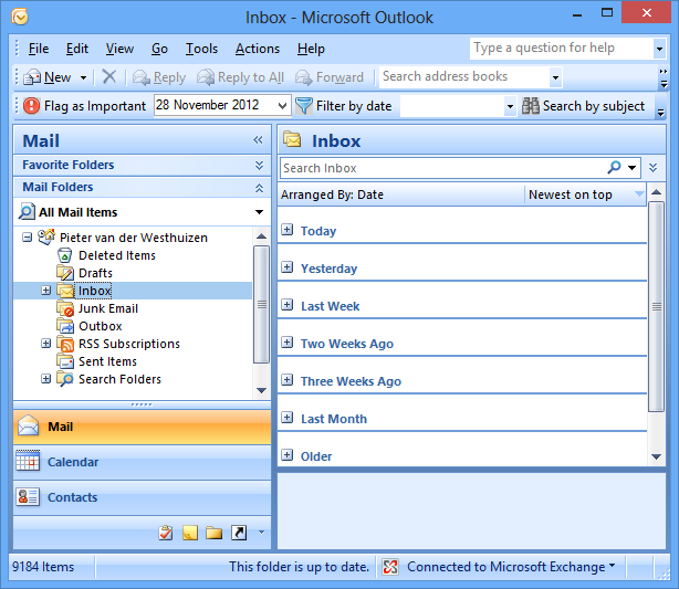 A custom toolbar in Outlook 2007
