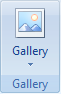 A Gallery control added to a custom Outlook ribbon