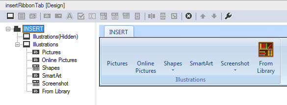 The final design of our custom Excel Ribbon tab