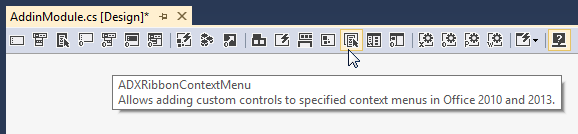 Adding a new Ribbon Context Menu component to the Word add-in project