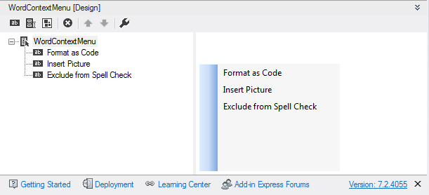 Designing a custom context menu for Word 2003 and lower