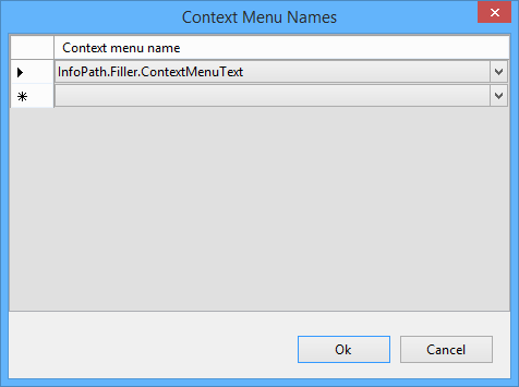 The dialog where you can choose the name of the built-in context menu