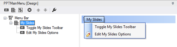 Designing a custom item for PowerPoint main menu in Visual Studio