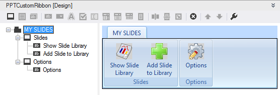 Designing a custom PowerPoint ribbon in Visual Studio