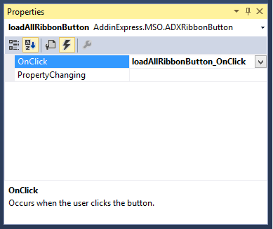 Generate an event handler for the button's OnClick event.