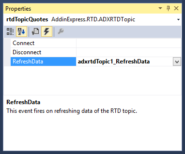 Generate an event handler for the RTD Topic's RefreshData event