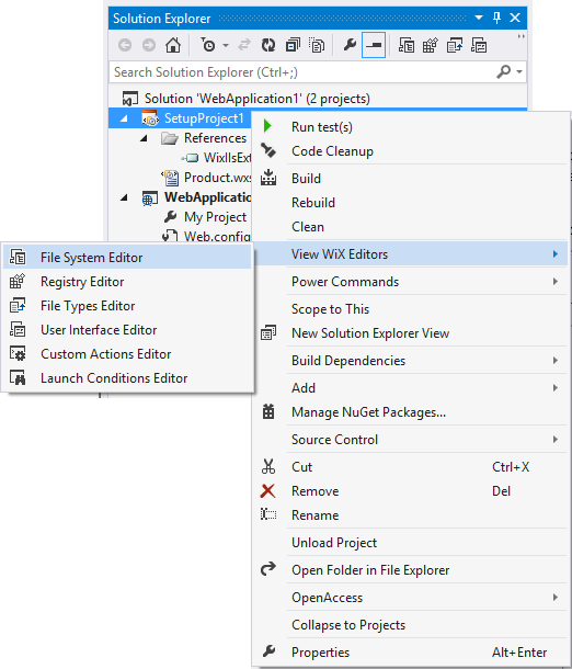 Opening the File System Editor