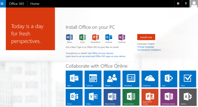 Sign into your Office 365 portal and click on the Admin icon on the home screen.