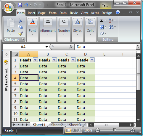 Minimized Excel task pane