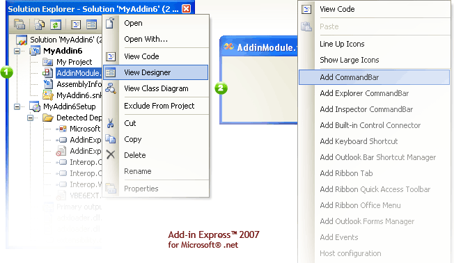 COM Add-in designer