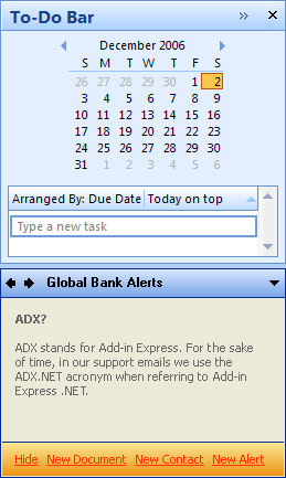 To-Do Bar regions