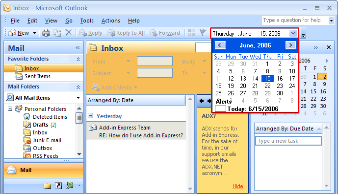 Custom control on the Office toolbar