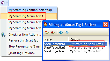 Populating Smart Tag meny with actions