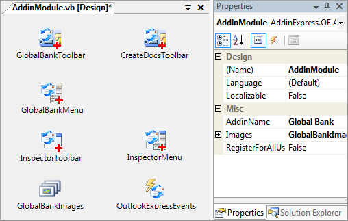 Outlook Express add-in module
