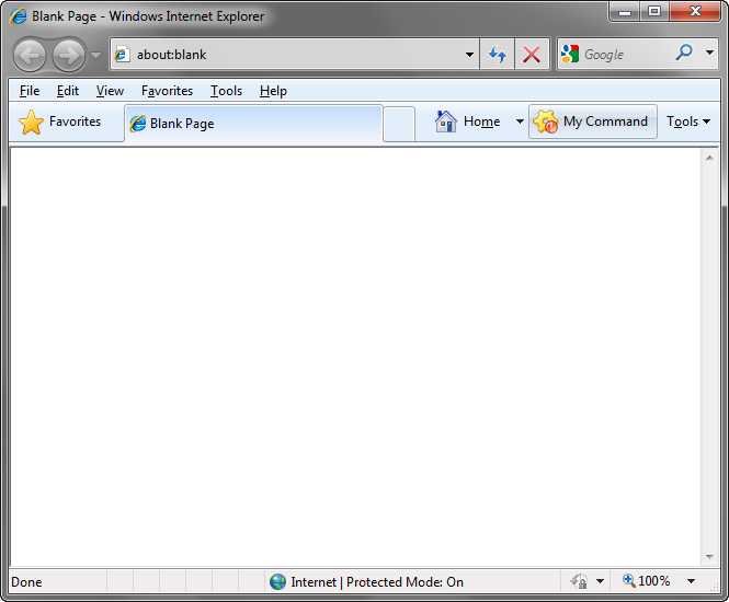 A custom command added to the IE commandbar