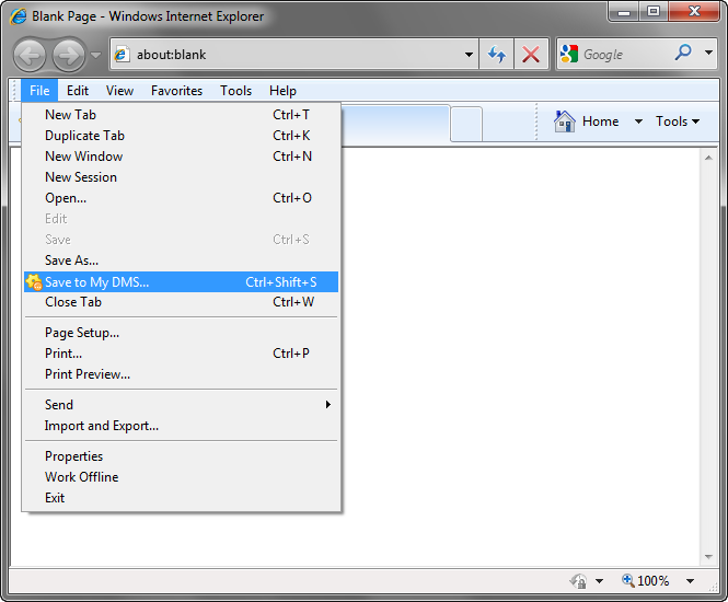 Adding a custom item to the File main menu