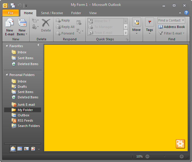 Replacing a folder view with a custom Delphi form