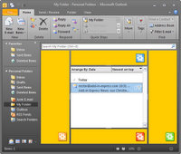 Four Oulook Folder view pane regions