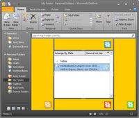 Four Oulook Folder view pane regions