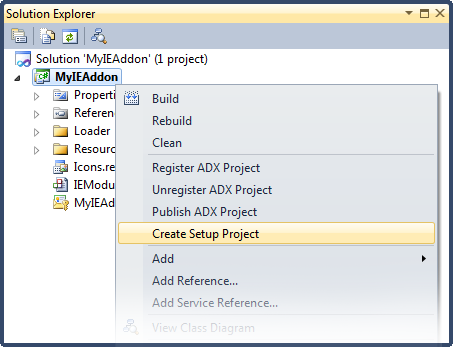 Creating a setup project for your IE add-on