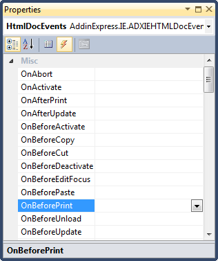 IE HTML Document events IE HTML Document document events