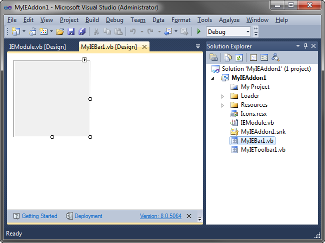 Designing the custom Explorer bar