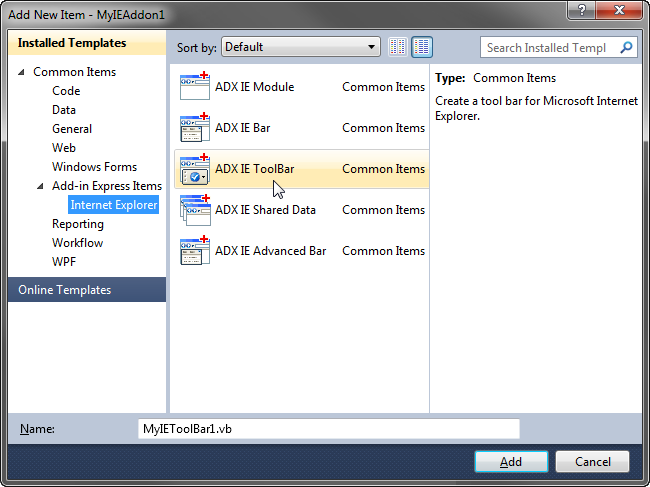 Creating a custom IE toolbar