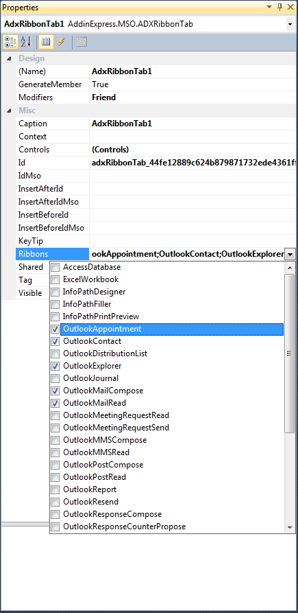Binding ribbons to specific Outlook Explorer and Inspector windows