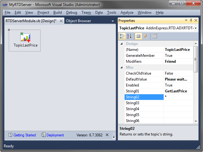 Specifying the RTD server topic