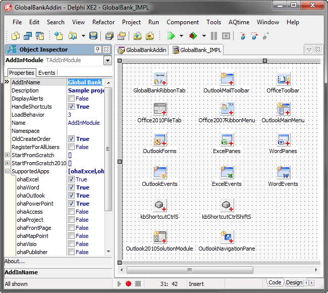 Office COM add-in components