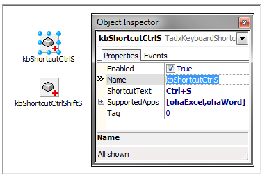 Keyboard Shortcut component