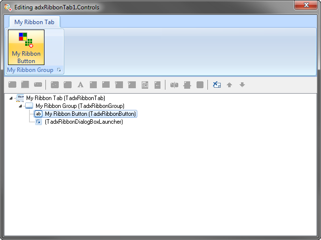The Ribbon tab visual designer