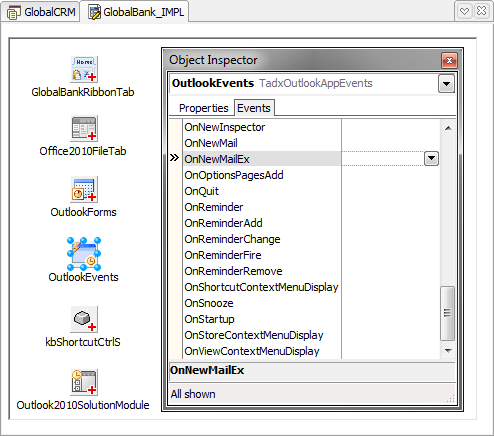 Outlook Events component