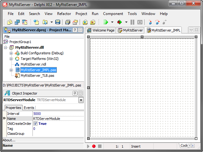 Setting the RTD Server properties