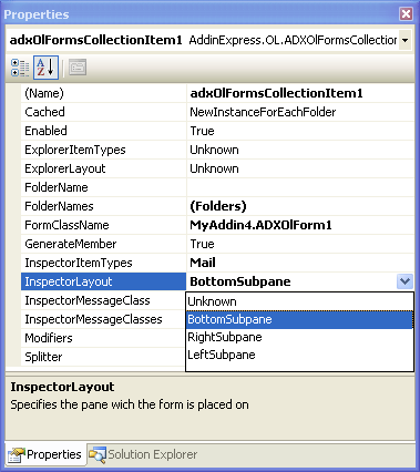 Binding your custom form to Outlook form regions