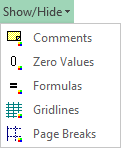 Custom Excel menu item that shows / hides comments Custom Excel menu item that shows / hides comments