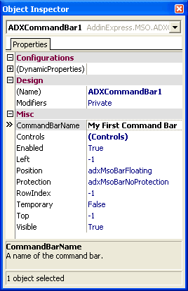 Naming the command bar