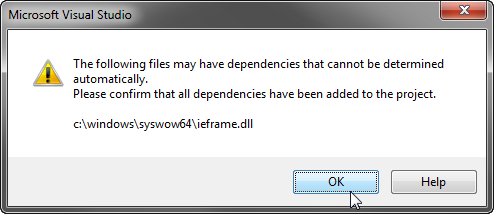 Please confirm that all dependencies have been added dialog