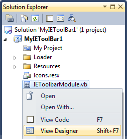 Solution Explorer - View Designer